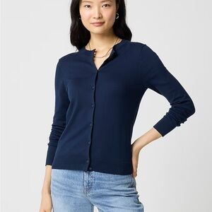 TWO J. Crew Button-Up Cardigan Black & Navy XS (2)